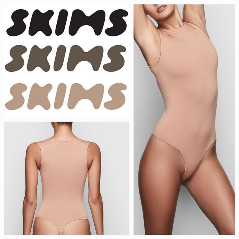 NWOT SKIMS Essential Crew Neck Sleeveless Thong Bodysuit‎ Sz. L/XL [12-14]Sienna